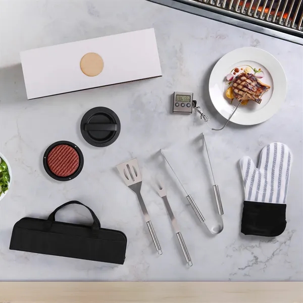 Fire up the grill! The Blazin' BBQ Kit Deluxe has all... from ASI 61966 HPG / Beacon Promotions