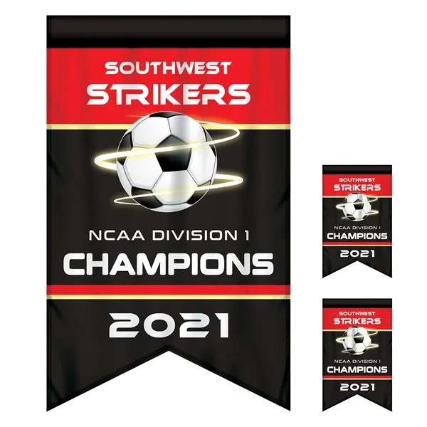 Full Color, Full Custom Sports Championship Banner Double Sided Dove Tail... from ASI 80228 Quinn