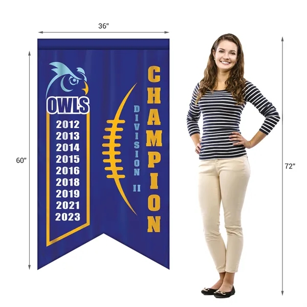 Full Color, Full Custom Sports Championship Banner Double Sided Dove Tail... from ASI 80228 Quinn