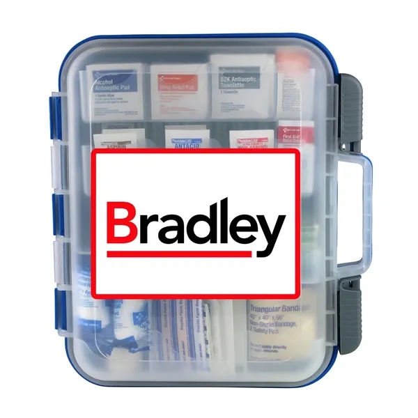 First Aid kit in a durable, wall-mountable blue plastic case.The kit... from ASI 84514 Safety Made