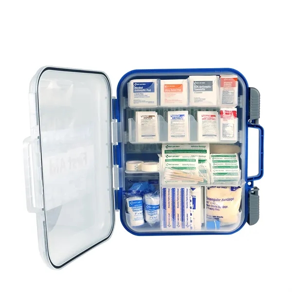 First Aid kit in a durable, wall-mountable blue plastic case.The kit... from ASI 84514 Safety Made