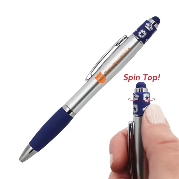 Police Spin Top Pen with Stylus... from ASI 30270 Aakron Line