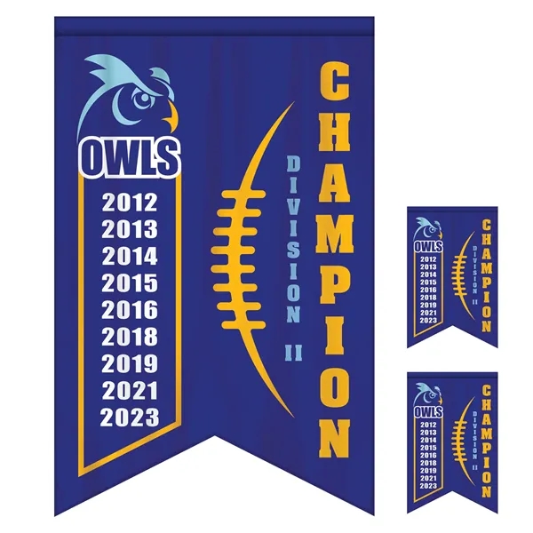 Full Color, Full Custom Sports Championship Banner Double Sided Dove Tail... from ASI 80228 Quinn
