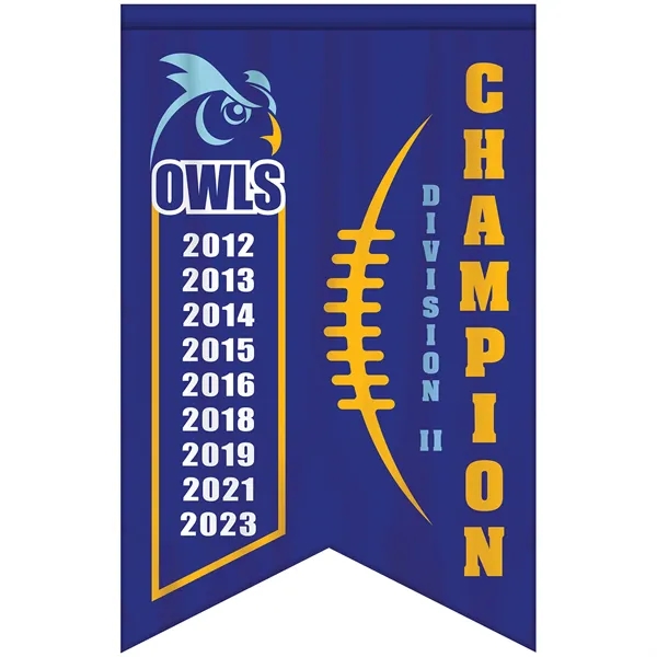 Full Color, Full Custom Sports Championship Banner Double Sided Dove Tail... from ASI 80228 Quinn