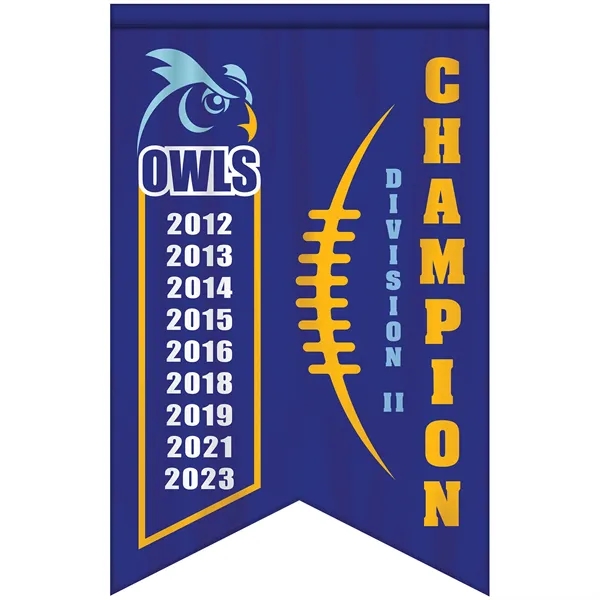 Full Color, Full Custom Sports Championship Banner Double Sided Dove Tail... from ASI 80228 Quinn