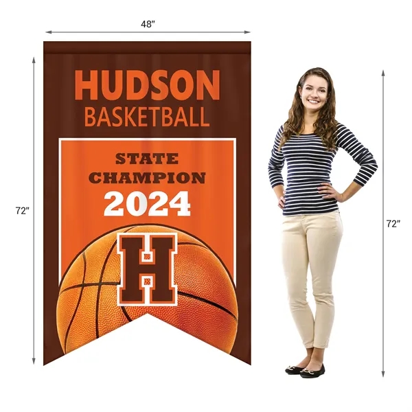 Full Color, Full Custom Sports Championship Banner Single Sided Dove Tail... from ASI 80228 Quinn