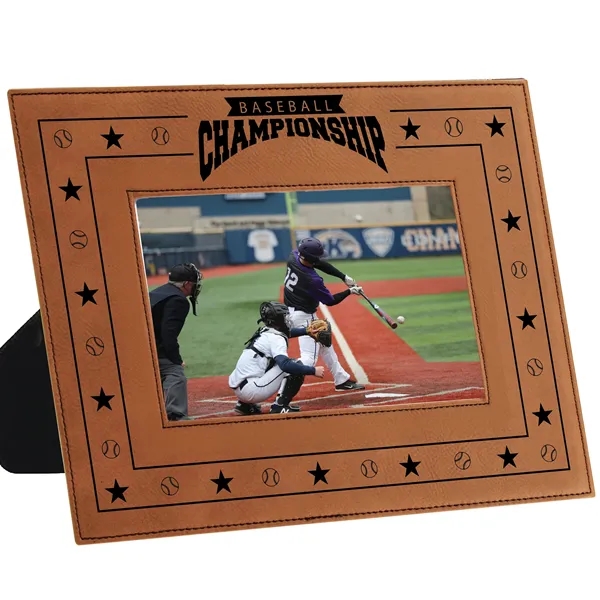 6 3/4" x 8 3/4" x 3/8" rawhide leatherette photo frame... from ASI 74601 Calico