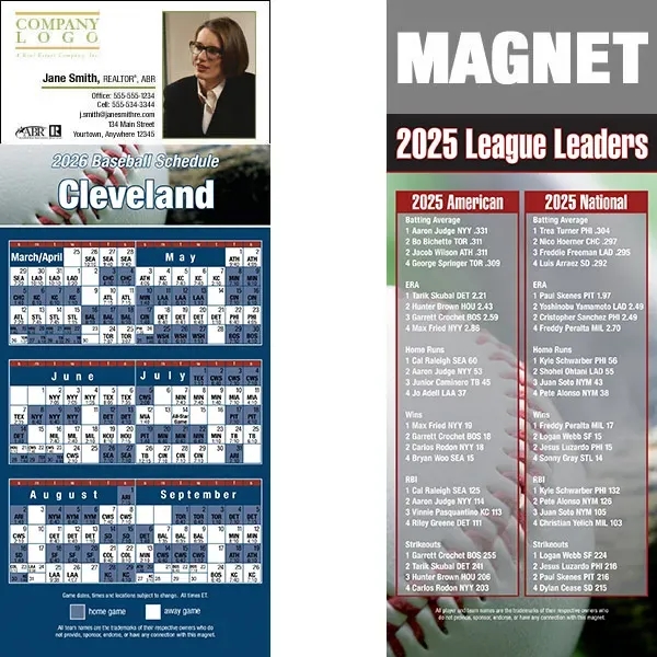 Full color pro baseball schedule strip magnets.... from ASI 46719 Corner Lot Marketing Inc / CLMPromotions