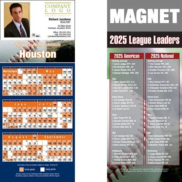 Full color pro baseball schedule strip magnets.... from ASI 46719 Corner Lot Marketing Inc / CLMPromotions
