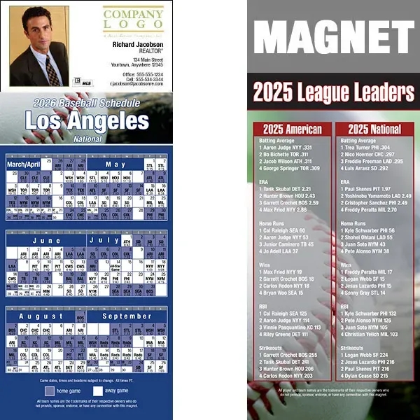 Full color pro baseball schedule strip magnets.... from ASI 46719 Corner Lot Marketing Inc / CLMPromotions