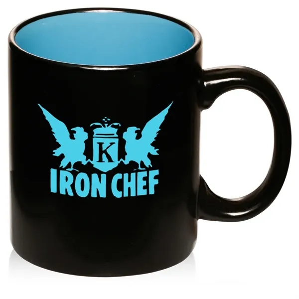 Black matte 11 oz mug with color interior.... from ASI 39552 BEL Promo
