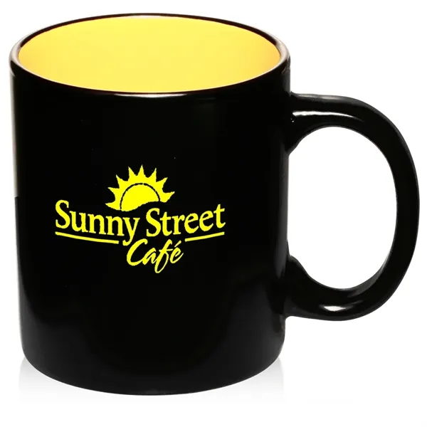 Black matte 11 oz mug with color interior.... from ASI 39552 BEL Promo
