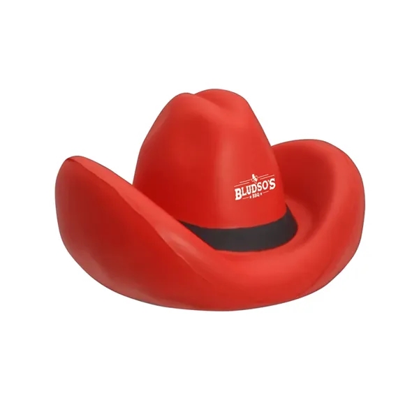 Cowboy hat-shaped stress reliever made of PU foam.... from ASI 63549 Jornik Manufacturing Corp
