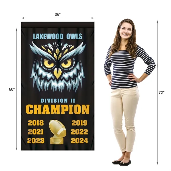 Full Color, Full Custom Sports Championship Banner Double Sided Straight Cut... from ASI 80228 Quinn