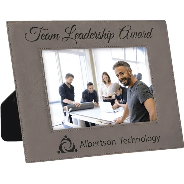 7 3/4" x 9 3/4" x 3/8" gray leatherette photo frame... from ASI 74601 Calico