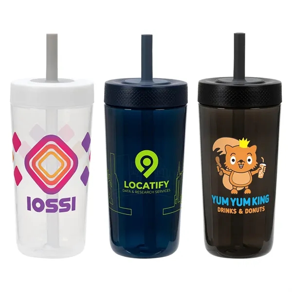 22 oz Recycled Polypropylene Tumbler with Silicone Straw... from ASI 36730 Ariel Premium Supply Inc