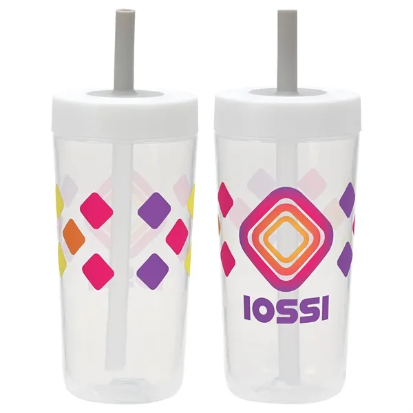 22 oz Recycled Polypropylene Tumbler with Silicone Straw... from ASI 36730 Ariel Premium Supply Inc