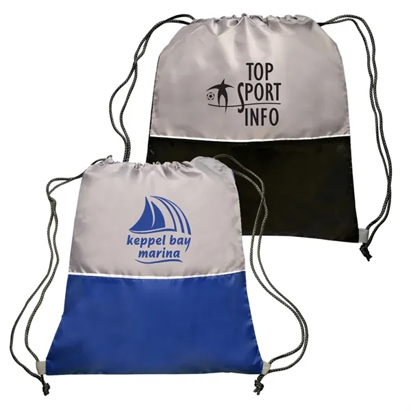 16.5" x 14.5" two-tone drawstring backpack with rope string straps.... from ASI 39552 BEL Promo