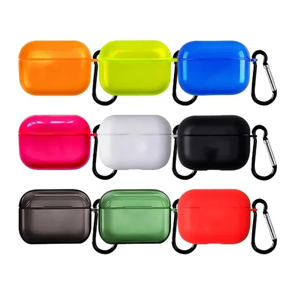 Shockproof TPU earbud case with carabiner plus full color UV imprint... from ASI 37218 Athena Promo (tm)