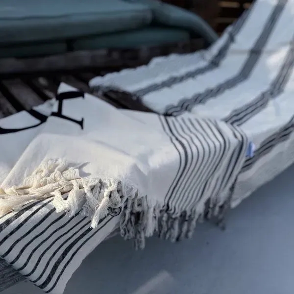 Item #OSPESH4072 Ivory Shore Open Stripe Peshtemal Towel