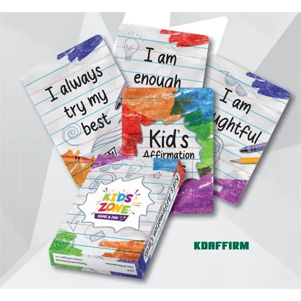 54 positive kids affirmation cards in a deck for a daily... from ASI 56080 Playing Cards On Demand
