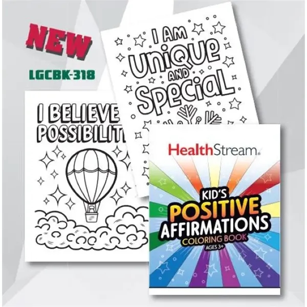 16 pages of positive kids affirmation themed coloring sheets printed on... from ASI 56080 Playing Cards On Demand