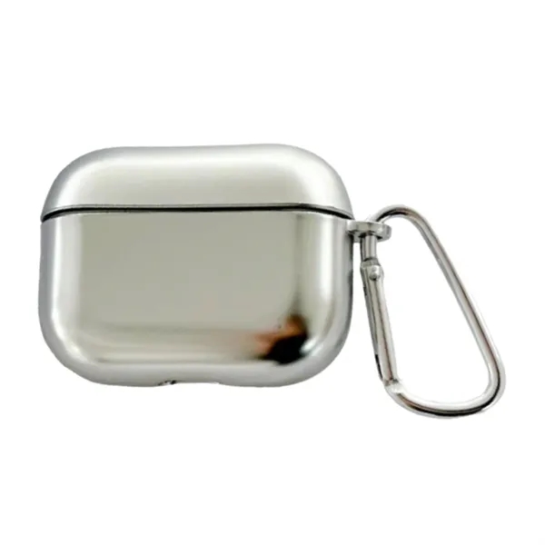 Silver TPU earbud case with carabiner plus full color UV imprint... from ASI 37218 Athena Promo (tm)