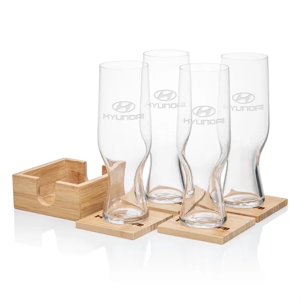 Our Beer Glass & Bamboo Coaster Sets are an exquisite gift... from ASI 84592 St Regis Group