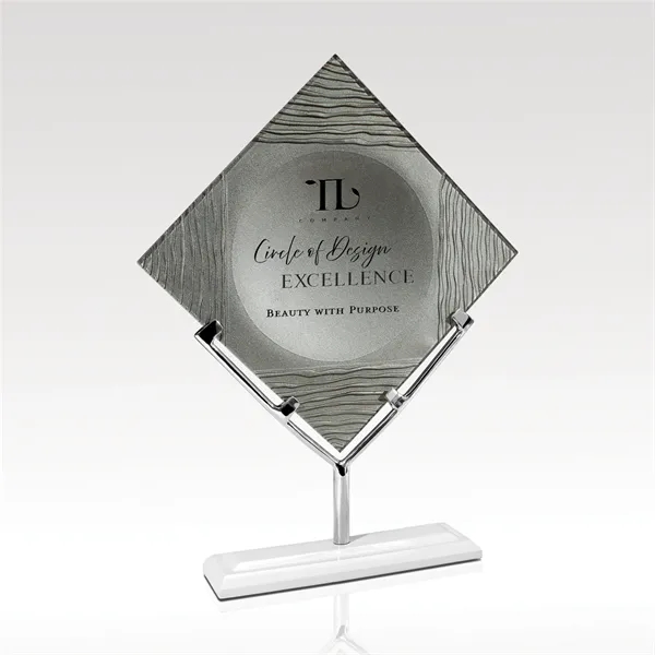 Award made of platinum ArtGlass on a silver stainless and white... from ASI 93986 Visions/Awardcraft / Visions Awards