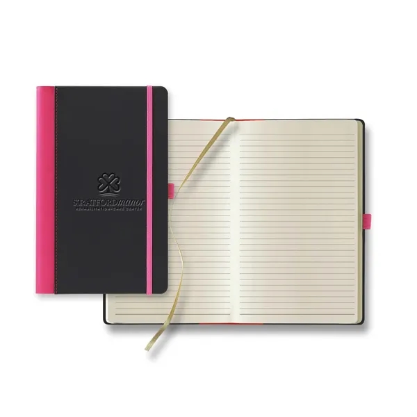 Journal with a colorful spine, elastic band closure, pen loop, back... from ASI 68507 The Magnet Group / Castelli
