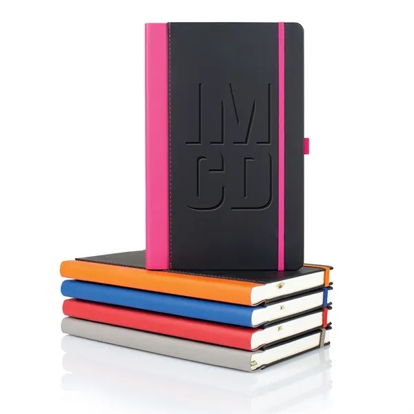 Journal with a colorful spine, elastic band closure, pen loop, back... from ASI 68507 The Magnet Group / Castelli