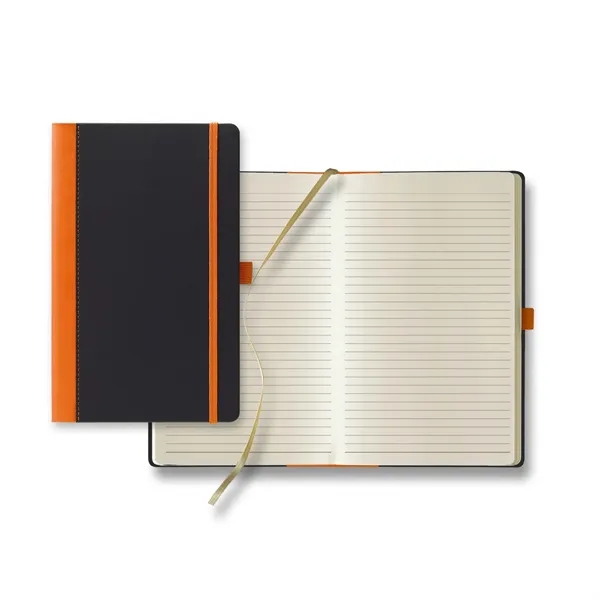 Journal with a colorful spine, elastic band closure, pen loop, back... from ASI 68507 The Magnet Group / Castelli