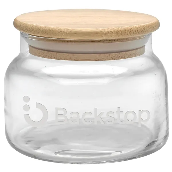 8 oz. Etched Apothecary Jar with Bamboo Lid... from ASI 71920 Moderne Glass Company Inc / Glass America®