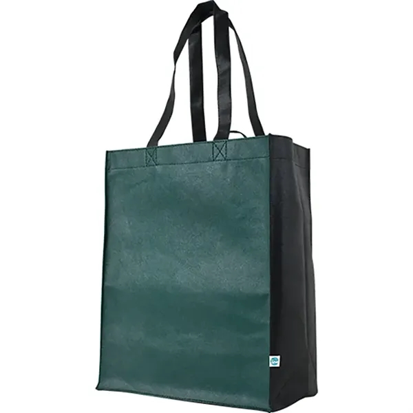 Recyclable gusset tote with large imprint area, ideal for promotional retail... from ASI 67557 LimeLight Ent