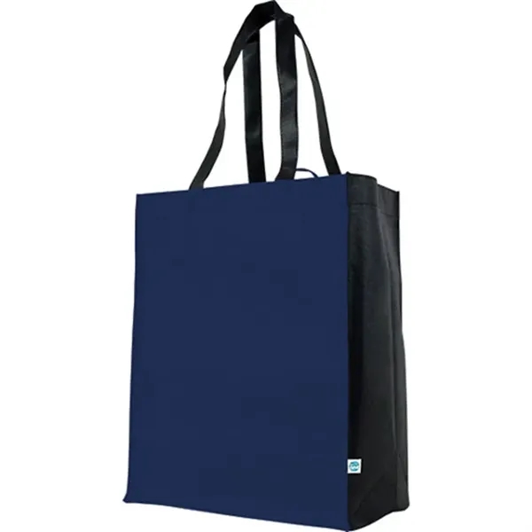 Recyclable gusset tote with large imprint area, ideal for promotional retail... from ASI 67557 LimeLight Ent