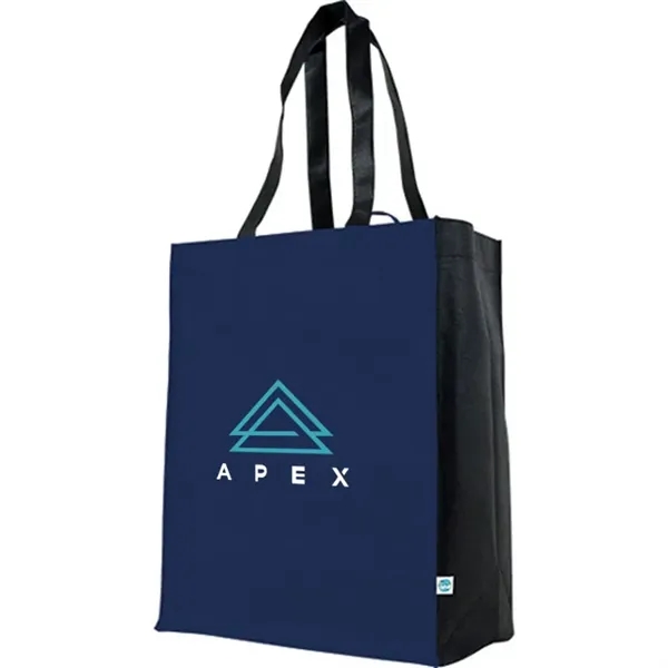 Recyclable gusset tote with large imprint area, ideal for promotional retail... from ASI 67557 LimeLight Ent