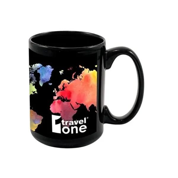 15 Oz Black Sublimated Ceramic Banner Glossy Coffee Mug.  Bright... from ASI 62635 Inno-Vative Solutions Grp LTD