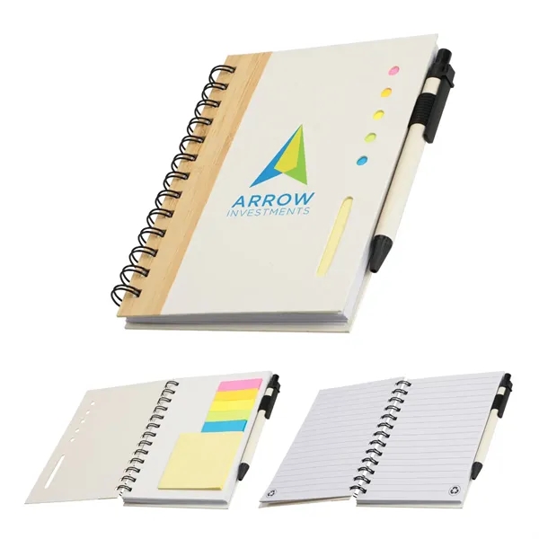 Spiral Notebook with Colorful Sticky Notes & Pen... from ASI 36730 Ariel Premium Supply Inc