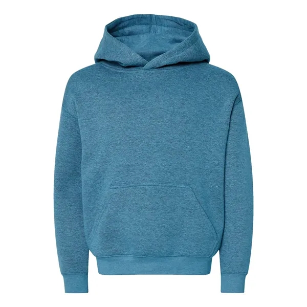 Youth pullover hooded sweatshirt made of 60/40 cotton/polyester fleece with coverstitched... from ASI 84358 S&S Activewear