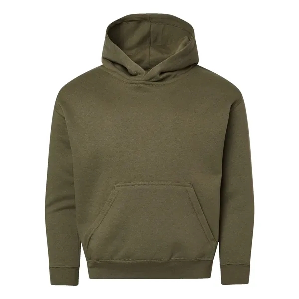 Youth pullover hooded sweatshirt made of 60/40 cotton/polyester fleece with coverstitched... from ASI 84358 S&S Activewear