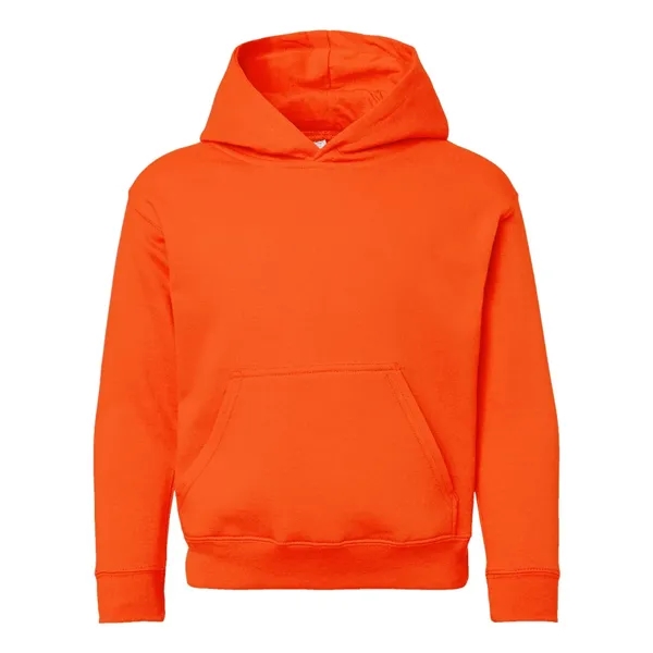Youth pullover hooded sweatshirt made of 60/40 cotton/polyester fleece with coverstitched... from ASI 84358 S&S Activewear