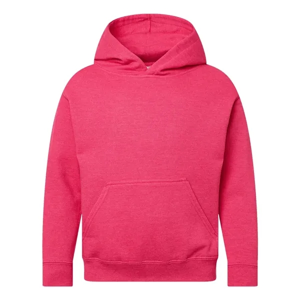 Youth pullover hooded sweatshirt made of 60/40 cotton/polyester fleece with coverstitched... from ASI 84358 S&S Activewear