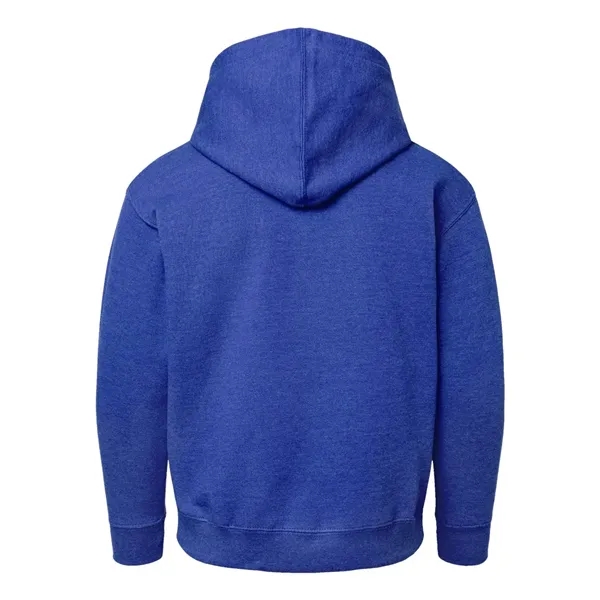 Youth pullover hooded sweatshirt made of 60/40 cotton/polyester fleece with coverstitched... from ASI 84358 S&S Activewear