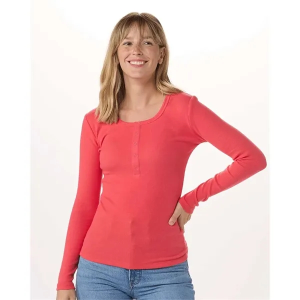 Boxercraft Women's Harper Long Sleeve Henley... from ASI 84358 S&S Activewear