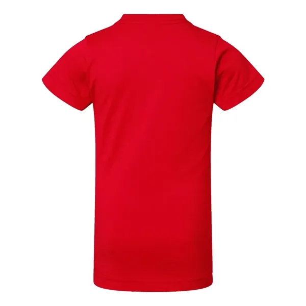 Girls' longer length t-shirt with taped neck. Blank product.... from ASI 84358 S&S Activewear
