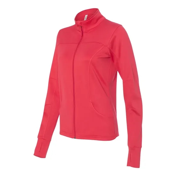 Women's Poly-Tech full-zip track jacket with an exposed coil zipper, hidden... from ASI 84358 S&S Activewear
