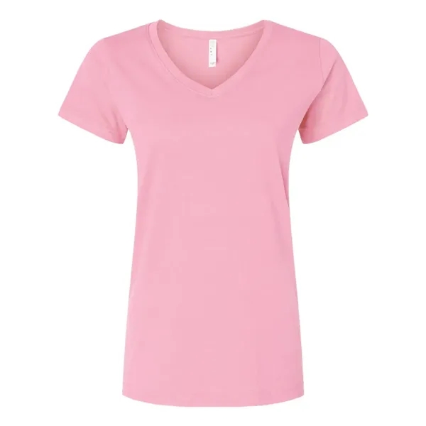 Women's fine jersey longer length V-neck T-shirt. Blank product.... from ASI 84358 S&S Activewear
