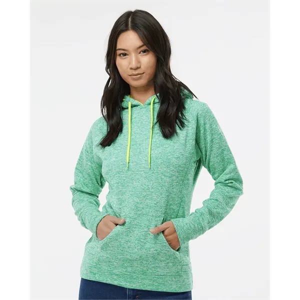 J. America Women's Cosmic Poly Fleece Contrast Hooded Pullover Sweatshirt, blank.... from ASI 84358 S&S Activewear
