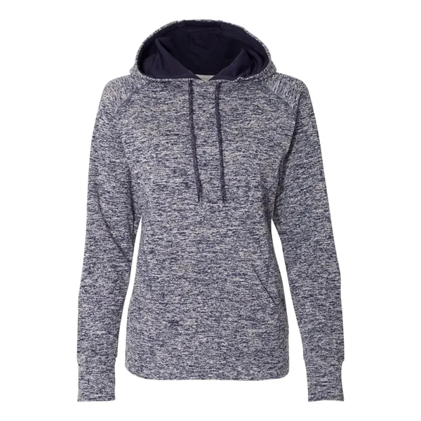 J. America Women's Cosmic Poly Fleece Contrast Hooded Pullover Sweatshirt, blank.... from ASI 84358 S&S Activewear
