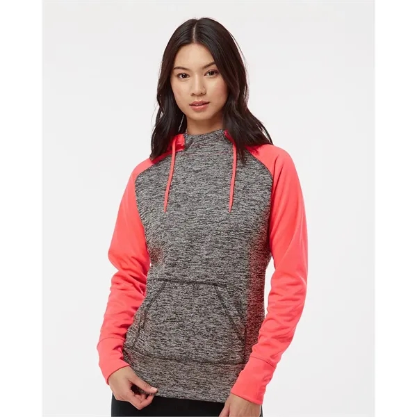 Women's fleece pullover sweatshirt with fleck body and contrast hood and... from ASI 84358 S&S Activewear